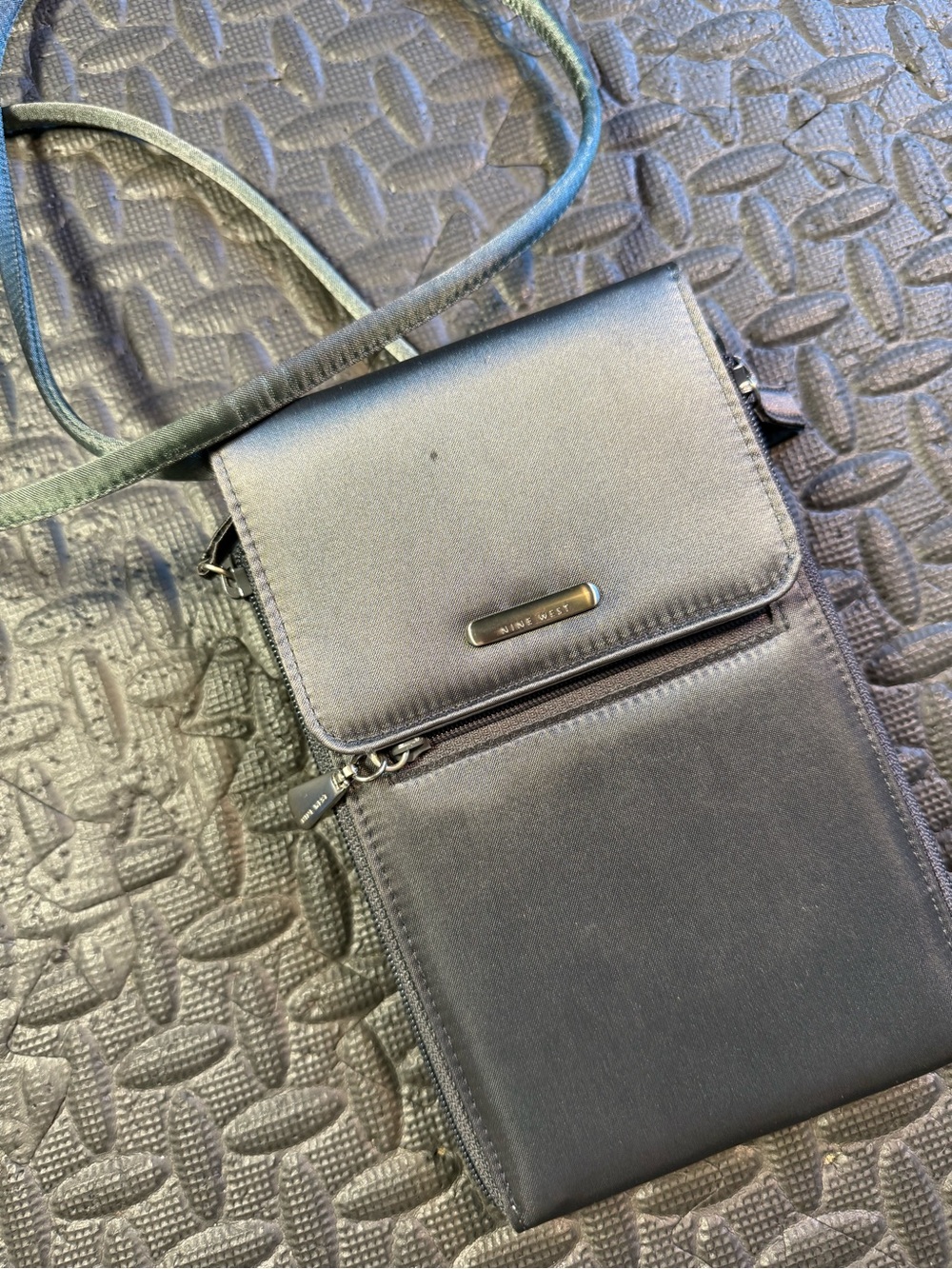 Nine West Charcoal Gray Travel Organizer Crossbody Wallet Bag